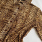 1990s Sexy Vintage Designer Bohemian Tigress - Rockstar Style  Button up - Collared Top in Mesh with Tiger Print