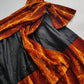 1990s Sexy Vintage Parisian Mini Skirt with absolutely insane burnt fire orange velvet paneling & matching shawl / belt - wear different ways