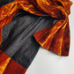 1990s Sexy Vintage Parisian Mini Skirt with absolutely insane burnt fire orange velvet paneling & matching shawl / belt - wear different ways