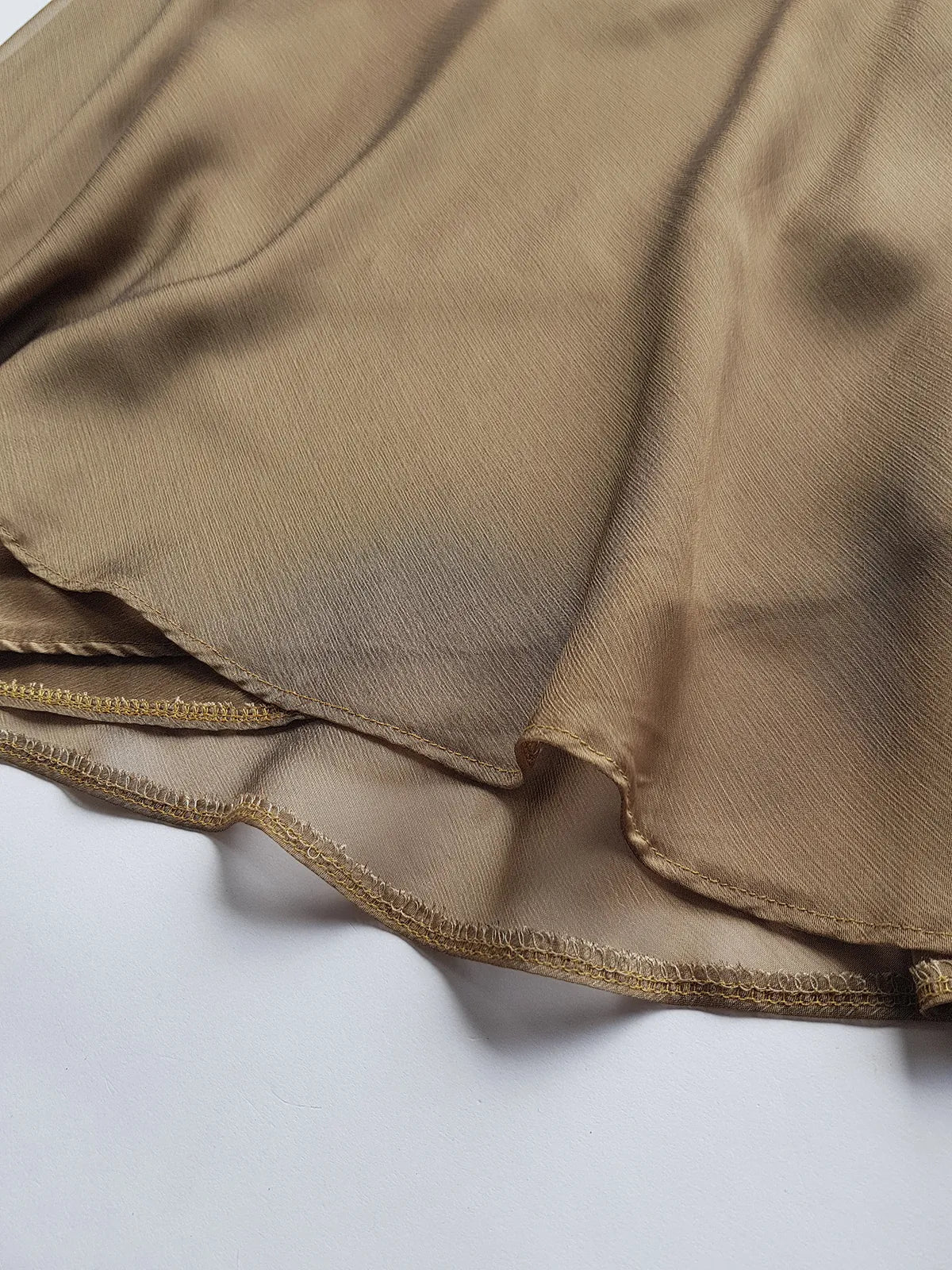 1990s Sexy Bronze Bohemian Rockstar Vintage Bias Cut Maxi Skirt / Dress - Floaty Multi Tier Cut - Double Layered & Stretch Waist - Large Size