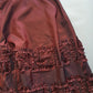 Vintage 1990s Dramatic Oxblood/Bordeaux Couture Skirt with Applique Pleating in Geometric Squares - Maxi Length