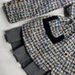 Givenchy Couture Designer Vintage Tweed & Velvet - Wool & Mohair Blazer - Spring Colours - France