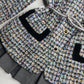 Givenchy Couture Designer Vintage Tweed & Velvet - Wool & Mohair Blazer - Spring Colours - France