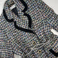 Givenchy Couture Designer Vintage Tweed & Velvet - Wool & Mohair Blazer - Spring Colours - France