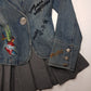 1990s Mudd Designer Deadstock - Insane Denim & Embroidery - Fitted Jacket - Metal Hardware - Original Tags still Attached