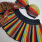 Knockout 1980s Statement Swimwear - Multicolour Vintage - Ultra Feminine - Bikini Top & Skirt - Two Piece Set