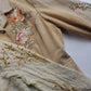 Vintage Ethereal 100% Silk - Bridal Quality Cream & Gold Flowers - Handmade Fully Beaded Jacket