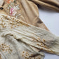Vintage Ethereal 100% Silk - Bridal Quality Cream & Gold Flowers - Handmade Fully Beaded Jacket