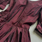 1990s Dramatic Whimsigoth / Dark Fairy Oxblood & Black Iridescent Gown - Romantic Puff Sleeves & Flare Skirt - Beautiful Tailoring - Embroidered Thread on Cuffs