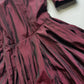 1990s Dramatic Whimsigoth / Dark Fairy Oxblood & Black Iridescent Gown - Romantic Puff Sleeves & Flare Skirt - Beautiful Tailoring - Embroidered Thread on Cuffs