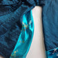 Sumptuous Silk Satin 90s Oriental Brocade & Azure Blue Wrap Jacket / Mini Dress - Perfect Evening Piece