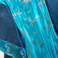 Sumptuous Silk Satin 90s Oriental Brocade & Azure Blue Wrap Jacket / Mini Dress - Perfect Evening Piece