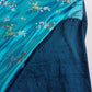 Sumptuous Silk Satin 90s Oriental Brocade & Azure Blue Wrap Jacket / Mini Dress - Perfect Evening Piece