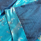 Sumptuous Silk Satin 90s Oriental Brocade & Azure Blue Wrap Jacket / Mini Dress - Perfect Evening Piece