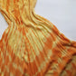 Unbelievable 90s Sunset Yellow & Orange Bohemian Goddess Sundress - Embroidered Silky Soft Cotton - Bohemian Goddess - Hand Dyed - Asymmetrical Hemline & Flattering Hourglass Shape