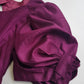 Incredible 90s Slim Fitted & Tailored Evening Top with Dramatic Structured Puff Sleeves & Backless Cut out - Unique Grape Purple Tone