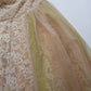 1950s One of a Kind Couture Standout Piece -  Frothy Matcha Latte Lace Gown - Halter Top & Tailored Bust - Unique Tones of Latte & Muted Matcha Greens - Structural Mesh Bust & Skirt Features - Multiple Layers of Lace & Mesh