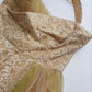 1950s One of a Kind Couture Standout Piece -  Frothy Matcha Latte Lace Gown - Halter Top & Tailored Bust - Unique Tones of Latte & Muted Matcha Greens - Structural Mesh Bust & Skirt Features - Multiple Layers of Lace & Mesh