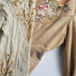Vintage Ethereal 100% Silk - Bridal Quality Cream & Gold Flowers - Handmade Fully Beaded Jacket