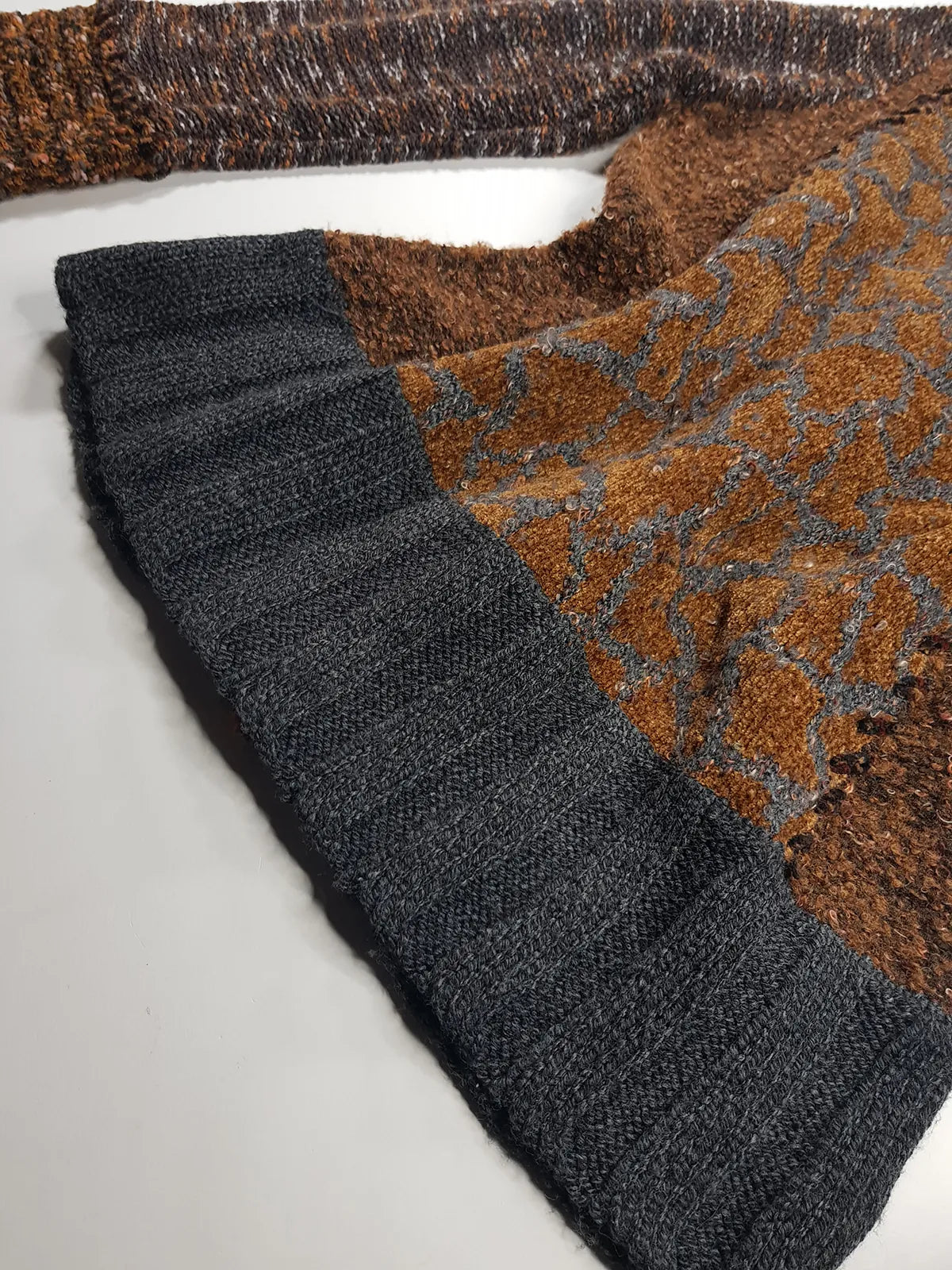 Vintage 1990s Sexy Earth Fairy Woodland Toned -  Hand Knitted Jacket with Leather Toggle Buttons