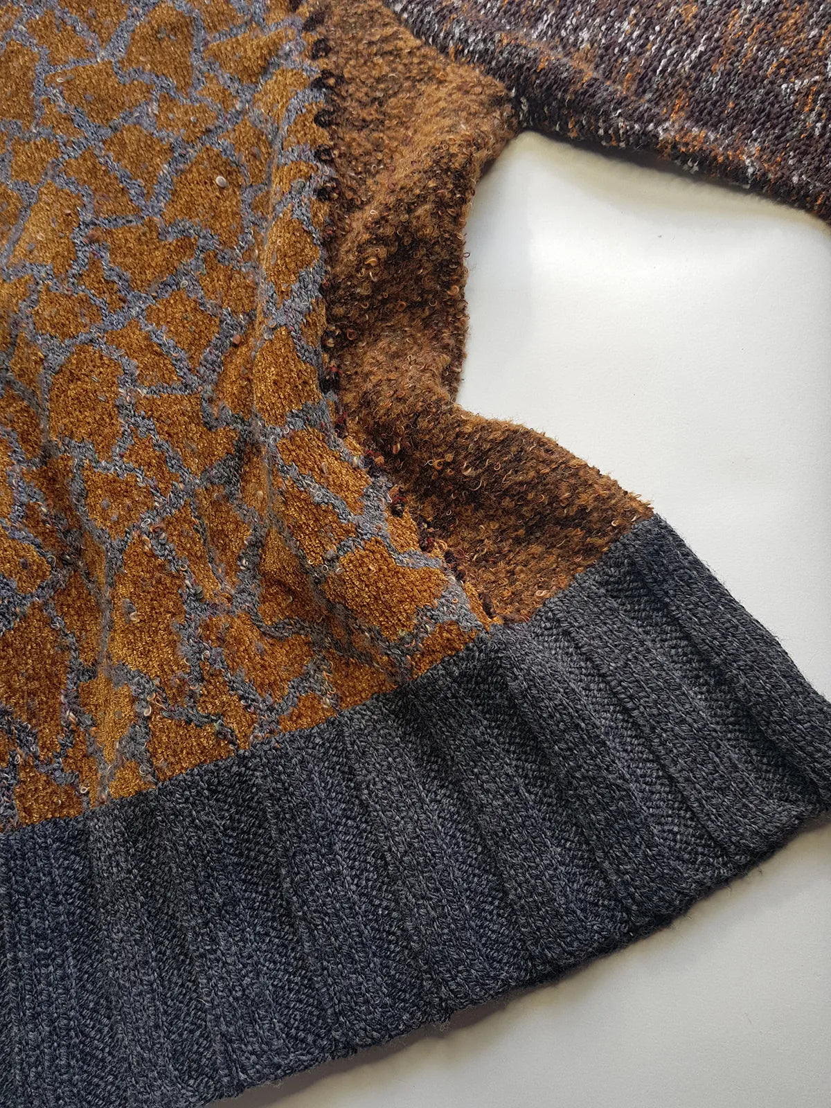 Vintage 1990s Sexy Earth Fairy Woodland Toned -  Hand Knitted Jacket with Leather Toggle Buttons