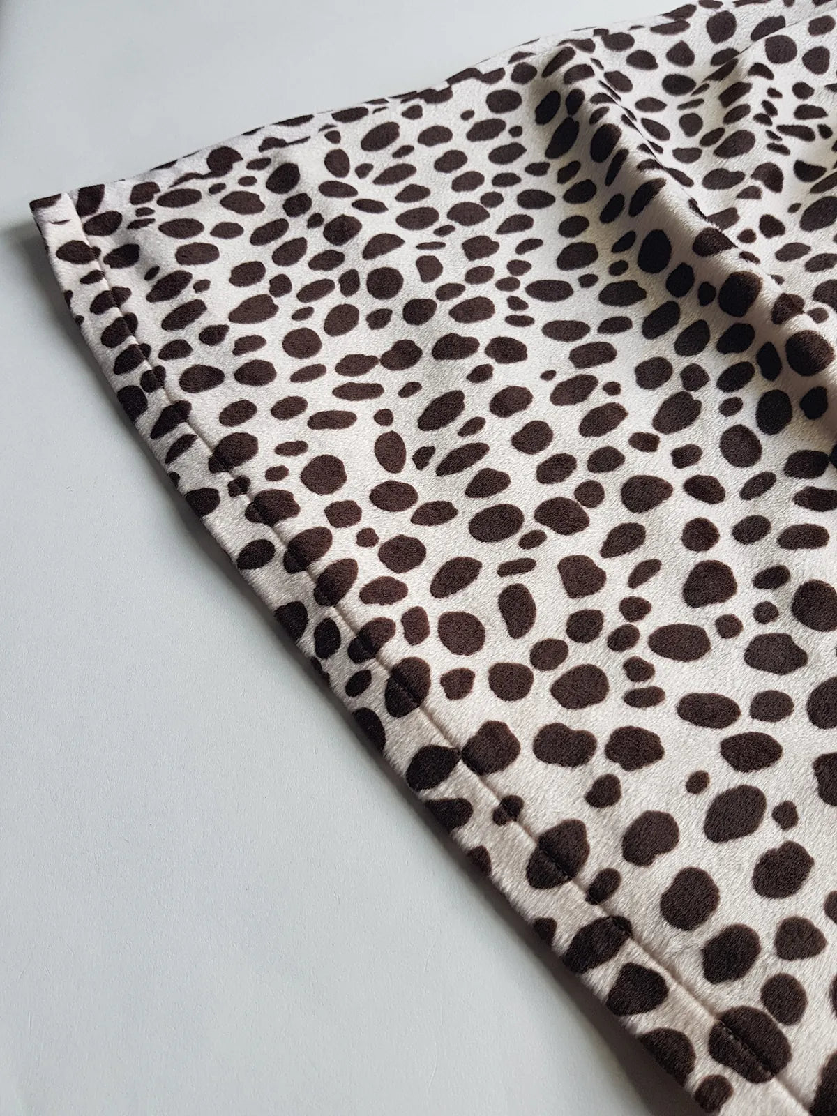 90s Chocolate & Creme Faux Pony Hair Animal Print Mini Dress - Beautifully Soft & Fully Lined in Chocolate