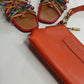 Authentic Burberry Purse in Tangerine - Genuine Leather - Made in Italy - Stamped - Antique Gold Hardware - Perfect Stitching