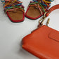 Authentic Burberry Purse in Tangerine - Genuine Leather - Made in Italy - Stamped - Antique Gold Hardware - Perfect Stitching
