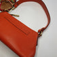 Authentic Burberry Purse in Tangerine - Genuine Leather - Made in Italy - Stamped - Antique Gold Hardware - Perfect Stitching