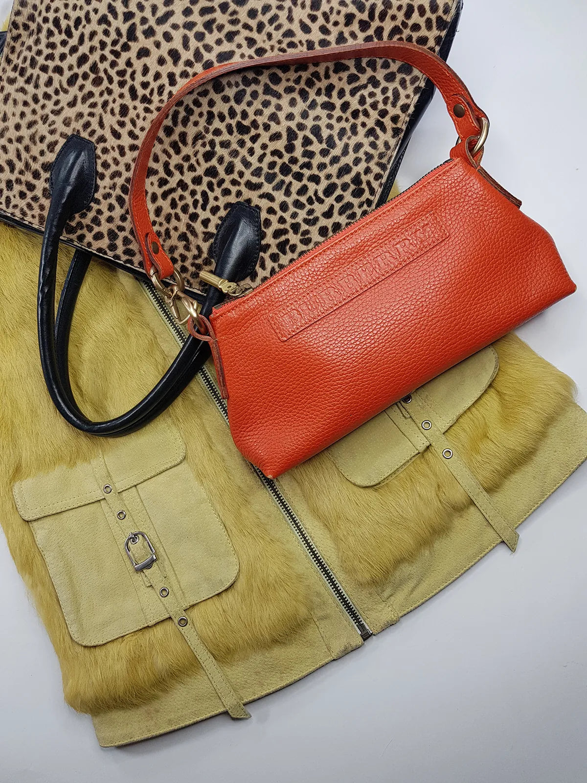 Authentic Burberry Purse in Tangerine - Genuine Leather - Made in Italy - Stamped - Antique Gold Hardware - Perfect Stitching