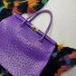 Vintage 70s Rich Glamour Italian Made Designer Borse in Pelle Genuine Ostrich Leather Bag