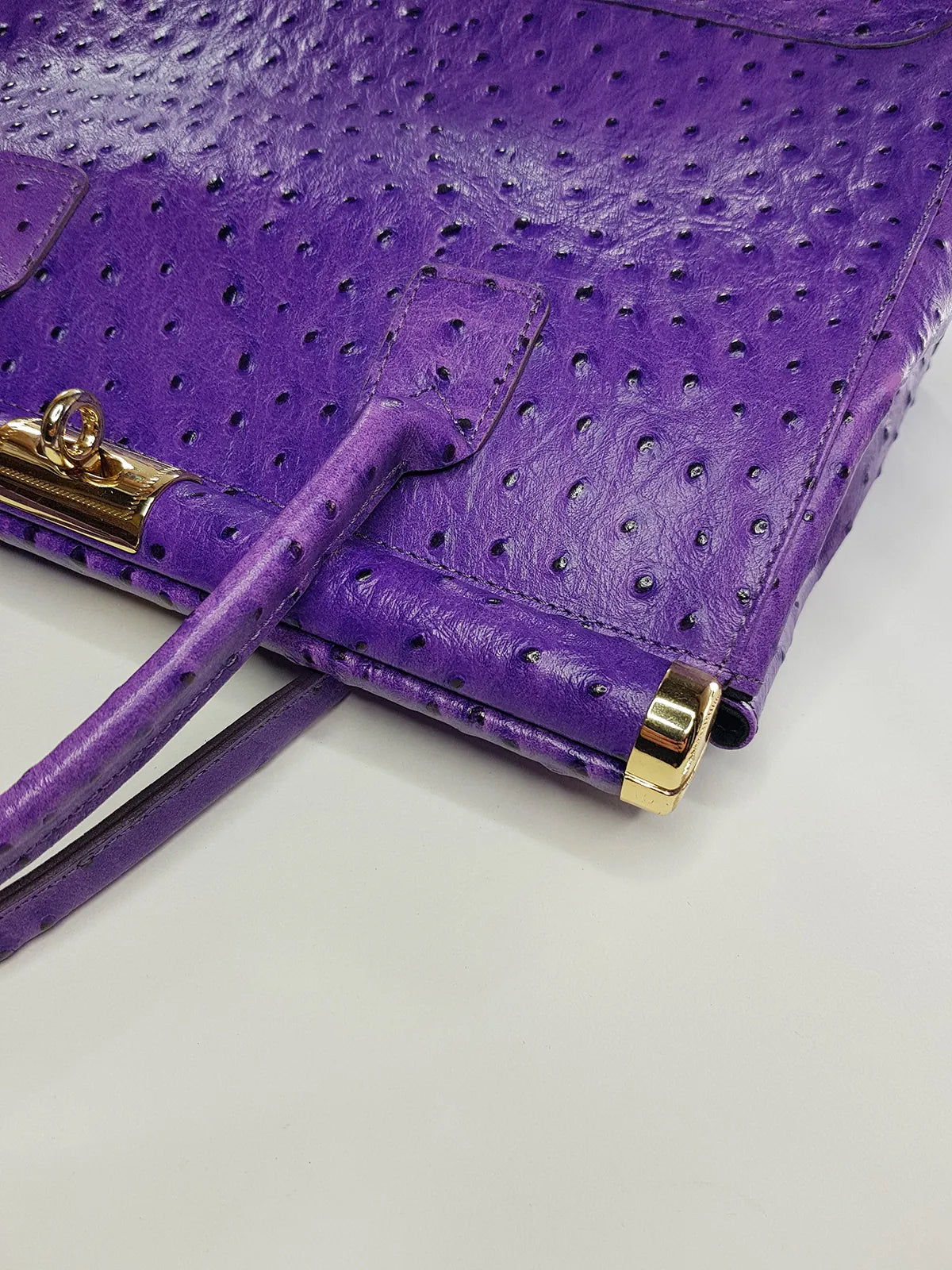 Vintage 70s Rich Glamour Italian Made Designer Borse in Pelle Genuine Ostrich Leather Bag