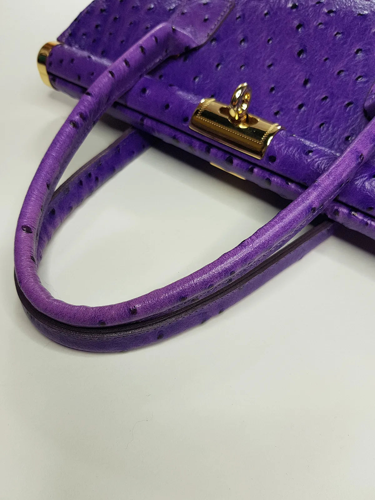 Vintage 70s Rich Glamour Italian Made Designer Borse in Pelle Genuine Ostrich Leather Bag