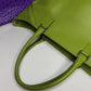 Leather Burberry Designer Handbag in Green - Made in Italy - Stamped - Silver Hardware - Iconic Burberry Signature Plaid Lining