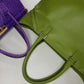 Leather Burberry Designer Handbag in Green - Made in Italy - Stamped - Silver Hardware - Iconic Burberry Signature Plaid Lining