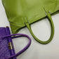 Leather Burberry Designer Handbag in Green - Made in Italy - Stamped - Silver Hardware - Iconic Burberry Signature Plaid Lining