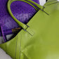 Leather Burberry Designer Handbag in Green - Made in Italy - Stamped - Silver Hardware - Iconic Burberry Signature Plaid Lining