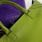 Leather Burberry Designer Handbag in Green - Made in Italy - Stamped - Silver Hardware - Iconic Burberry Signature Plaid Lining