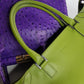 Leather Burberry Designer Handbag in Green - Made in Italy - Stamped - Silver Hardware - Iconic Burberry Signature Plaid Lining