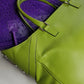 Leather Burberry Designer Handbag in Green - Made in Italy - Stamped - Silver Hardware - Iconic Burberry Signature Plaid Lining