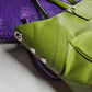 Leather Burberry Designer Handbag in Green - Made in Italy - Stamped - Silver Hardware - Iconic Burberry Signature Plaid Lining