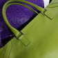 Leather Burberry Designer Handbag in Green - Made in Italy - Stamped - Silver Hardware - Iconic Burberry Signature Plaid Lining