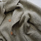 Vintage Chic Wool Coat in Very Light Soft Grey - 3/4 Length - Scarf Tie Neck that can be worn multiple ways - Button Closure - Pockets - Fully Lined