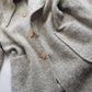 Vintage Chic Wool Coat in Very Light Soft Grey - 3/4 Length - Scarf Tie Neck that can be worn multiple ways - Button Closure - Pockets - Fully Lined