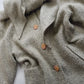 Vintage Chic Wool Coat in Very Light Soft Grey - 3/4 Length - Scarf Tie Neck that can be worn multiple ways - Button Closure - Pockets - Fully Lined