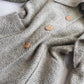 Vintage Chic Wool Coat in Very Light Soft Grey - 3/4 Length - Scarf Tie Neck that can be worn multiple ways - Button Closure - Pockets - Fully Lined