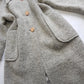 Vintage Chic Wool Coat in Very Light Soft Grey - 3/4 Length - Scarf Tie Neck that can be worn multiple ways - Button Closure - Pockets - Fully Lined