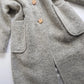 Vintage Chic Wool Coat in Very Light Soft Grey - 3/4 Length - Scarf Tie Neck that can be worn multiple ways - Button Closure - Pockets - Fully Lined