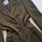 Italian Vintage Wool Coat in Olive Green - Impeccably Tailored Equestrian Look - Perfect Knee Length - Pockets - Fully Lined & Absolutely Beautiful Quality