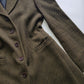 Italian Vintage Wool Coat in Olive Green - Impeccably Tailored Equestrian Look - Perfect Knee Length - Pockets - Fully Lined & Absolutely Beautiful Quality